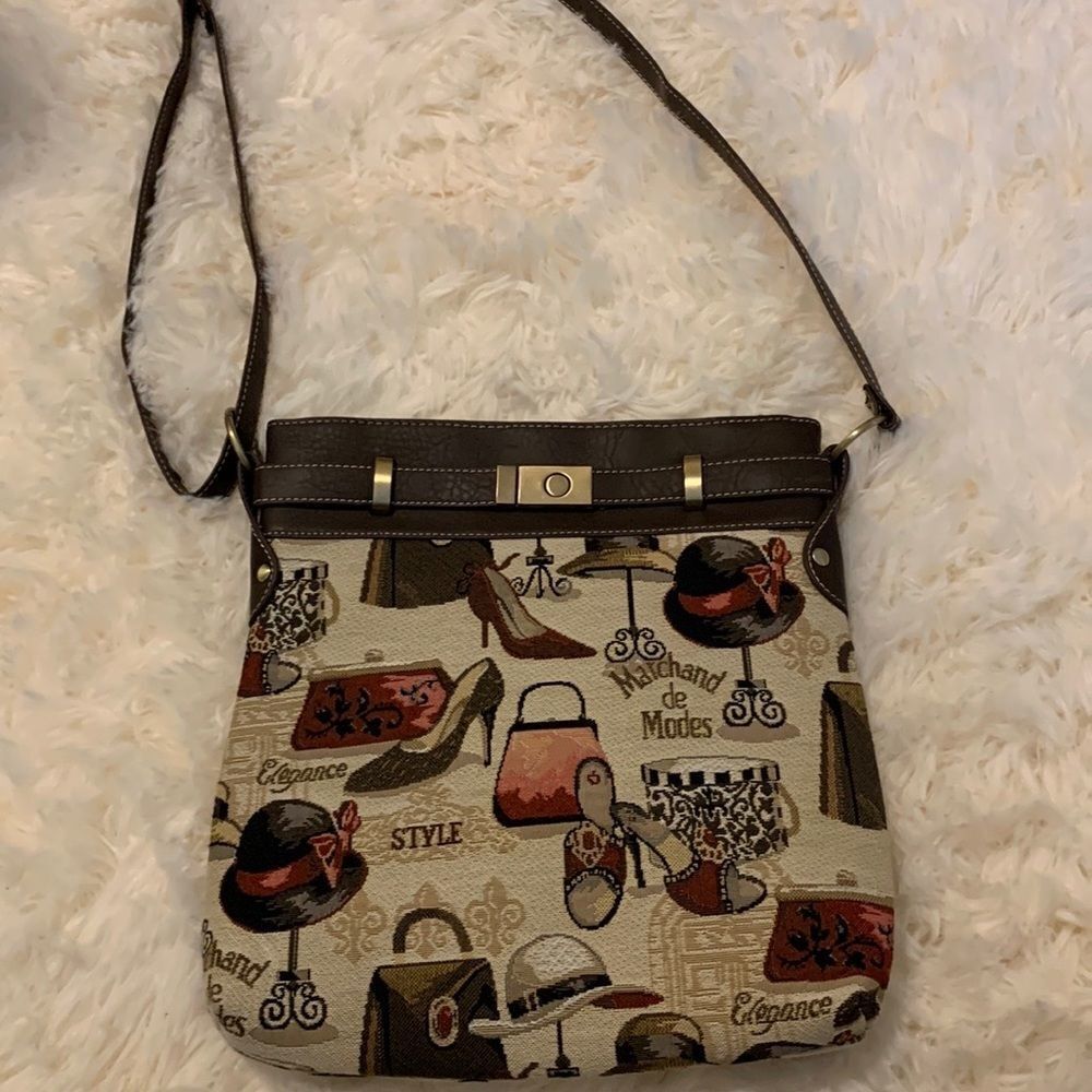 SIGNARE Tapestry shoes & purse fashion print Crossbody bag